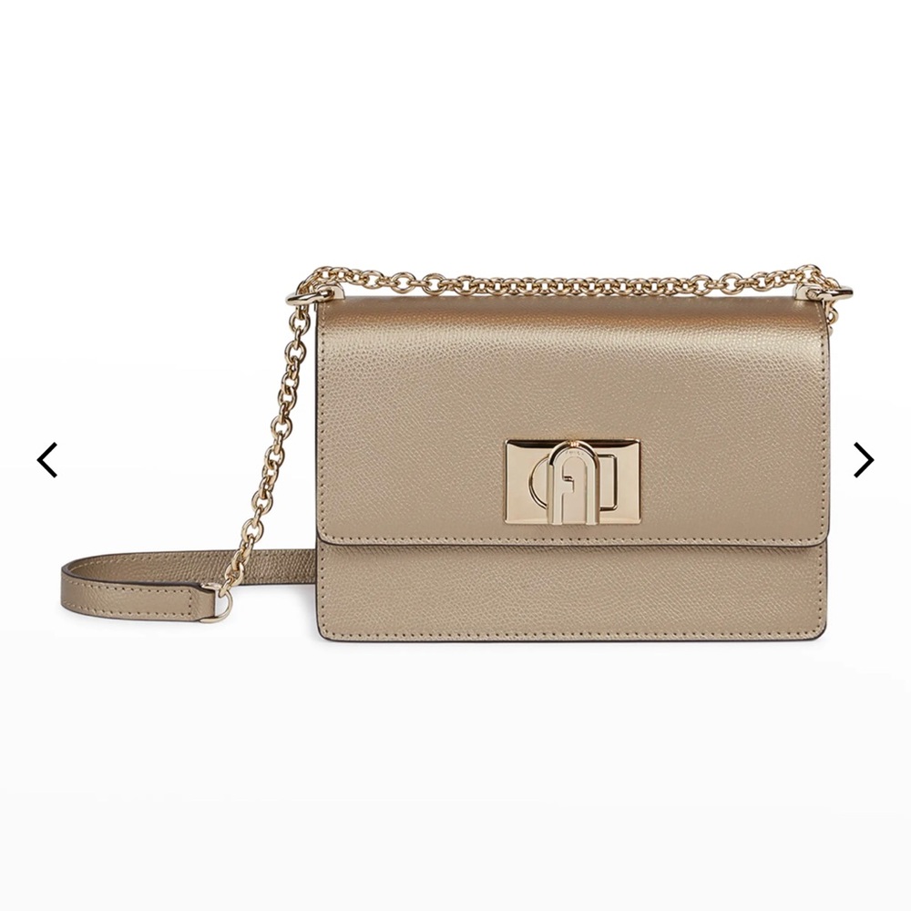 Furla Taupe Metallic 1927 crossbody NEW
